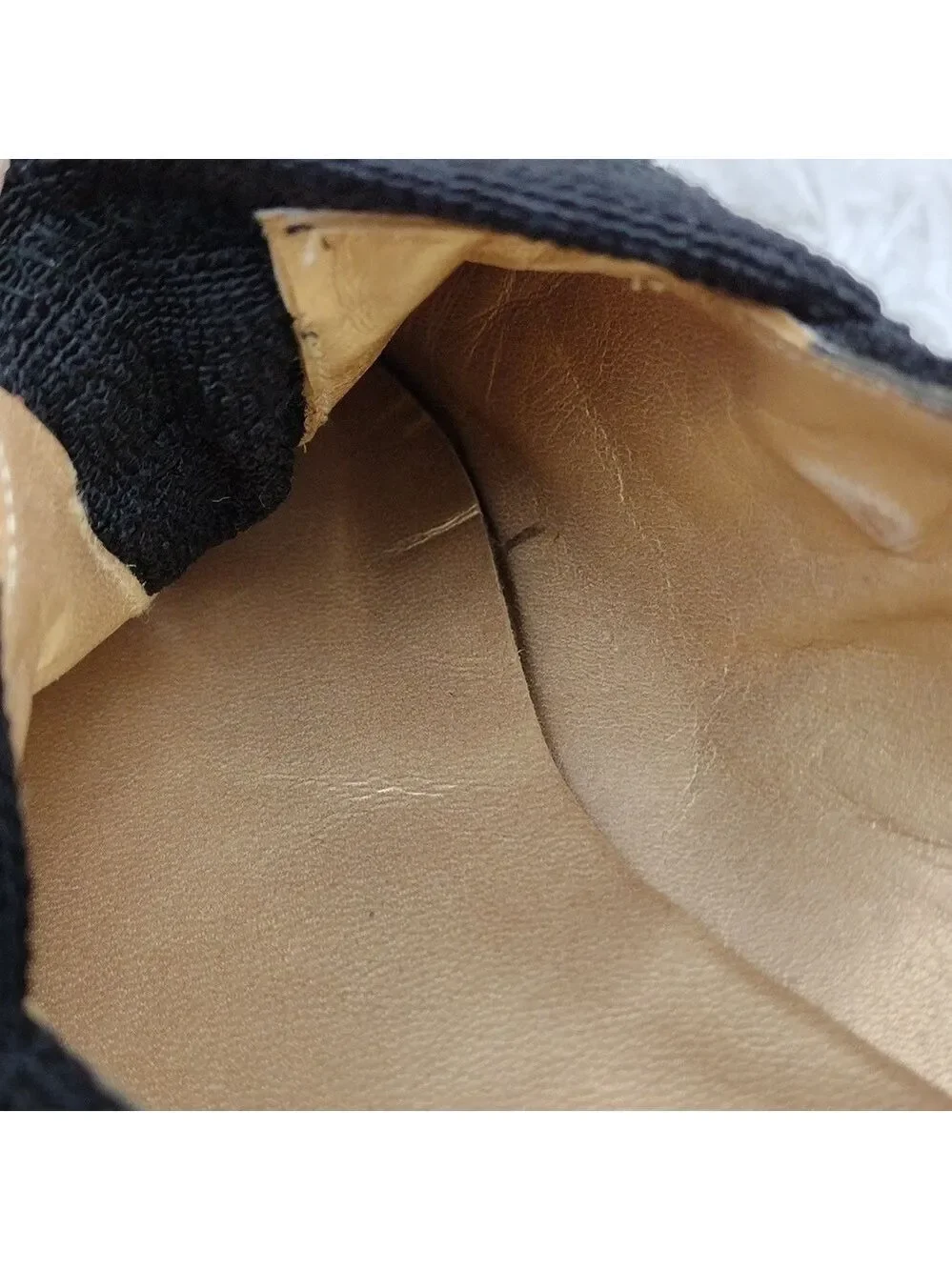 Stuart Weitzman Black Fabric Upper Almond Toe Low Heel Tassel Loafer Shoe